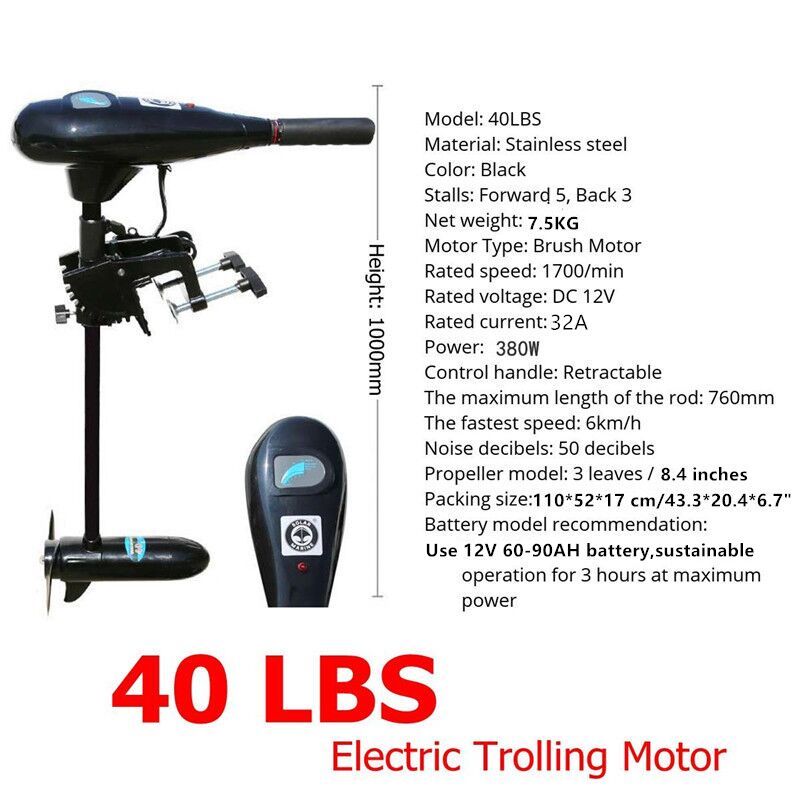 DC 12 V 40 LBS Dıştan Takma Mo - Fishing Boat Trolling Motor incelemesi ve fiyatı
